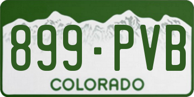 CO license plate 899PVB