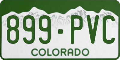 CO license plate 899PVC