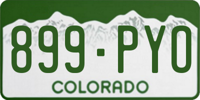 CO license plate 899PYO