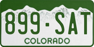 CO license plate 899SAT