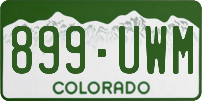 CO license plate 899UWM