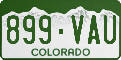CO license plate 899VAU