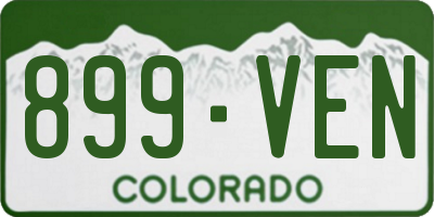 CO license plate 899VEN