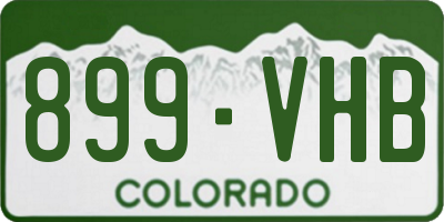 CO license plate 899VHB