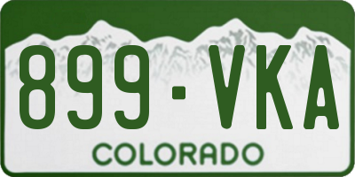 CO license plate 899VKA