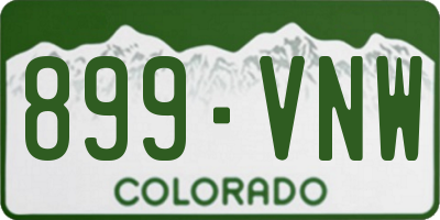 CO license plate 899VNW
