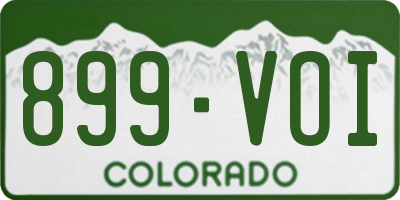CO license plate 899VOI