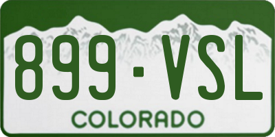 CO license plate 899VSL