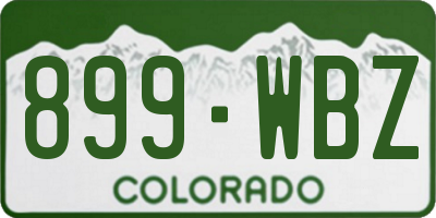 CO license plate 899WBZ