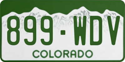 CO license plate 899WDV