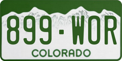 CO license plate 899WOR