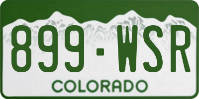 CO license plate 899WSR