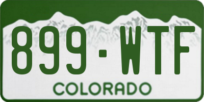 CO license plate 899WTF
