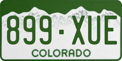 CO license plate 899XUE