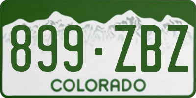 CO license plate 899ZBZ