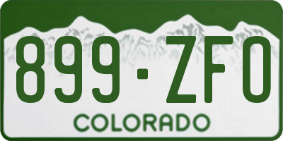 CO license plate 899ZFO
