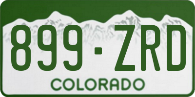 CO license plate 899ZRD