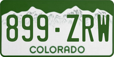 CO license plate 899ZRW