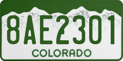 CO license plate 8AE2301