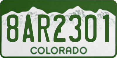 CO license plate 8AR2301