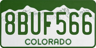 CO license plate 8BUF566