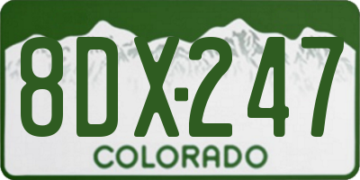 CO license plate 8DX247