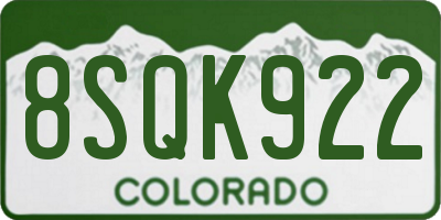 CO license plate 8SQK922