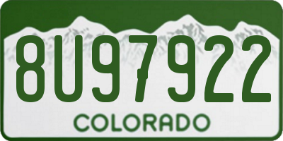 CO license plate 8U97922