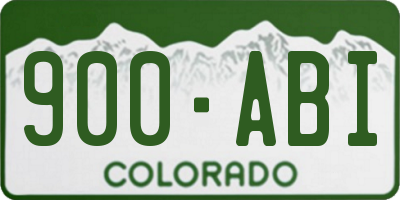 CO license plate 900ABI