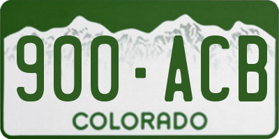 CO license plate 900ACB