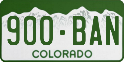CO license plate 900BAN
