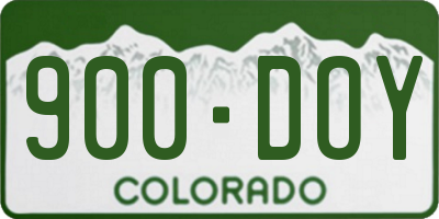 CO license plate 900DOY