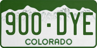 CO license plate 900DYE