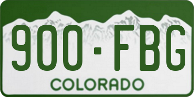 CO license plate 900FBG