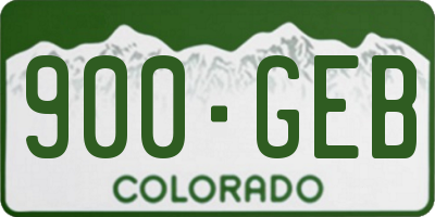 CO license plate 900GEB