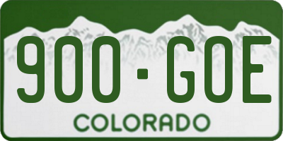 CO license plate 900GOE