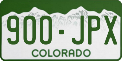 CO license plate 900JPX