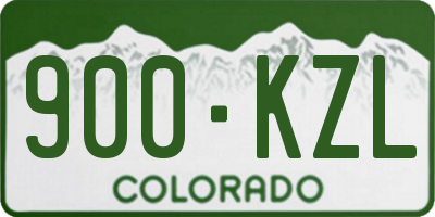 CO license plate 900KZL