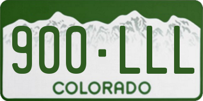 CO license plate 900LLL