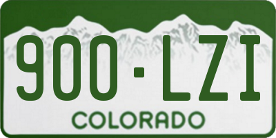 CO license plate 900LZI