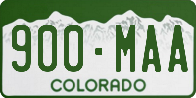 CO license plate 900MAA