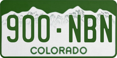 CO license plate 900NBN
