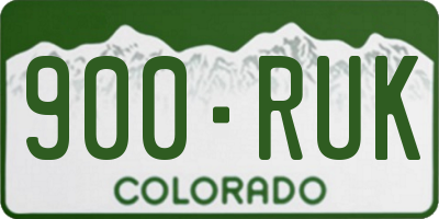 CO license plate 900RUK