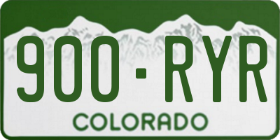 CO license plate 900RYR