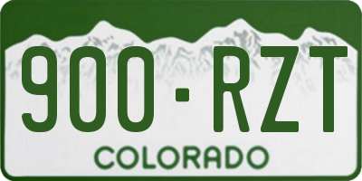 CO license plate 900RZT