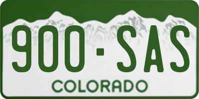 CO license plate 900SAS