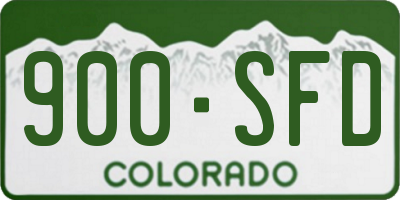 CO license plate 900SFD