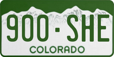 CO license plate 900SHE