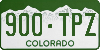 CO license plate 900TPZ