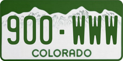 CO license plate 900WWW